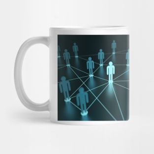 Human figures connected by lines, artwork (F009/7144) Mug